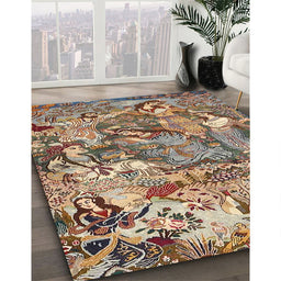 Machine Washable Traditional Dark Sienna Brown Rug in a Family Room, wshtr4225