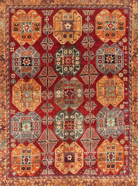 Machine Washable Traditional Orange Rug, wshtr4226