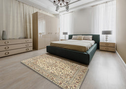 Traditional Brown Persian Rug in a Bedroom, tr4227