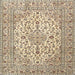 Round Machine Washable Traditional Brown Rug, wshtr4227