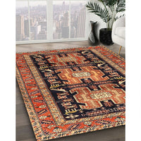 Traditional Saffron Red Persian Rug, tr4228