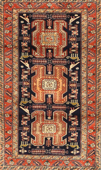 Machine Washable Traditional Saffron Red Rug, wshtr4228