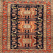 Square Traditional Saffron Red Persian Rug, tr4228