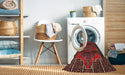 Machine Washable Traditional Sienna Brown Rug in a Washing Machine, wshtr4229