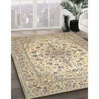 Traditional Dark Almond Brown Medallion Rug, tr422