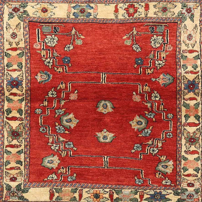Round Machine Washable Traditional Red Rug, wshtr4230