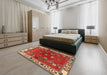 Machine Washable Traditional Red Rug in a Bedroom, wshtr4230