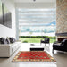 Square Machine Washable Traditional Red Rug in a Living Room, wshtr4230