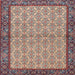 Round Machine Washable Traditional Sepia Brown Rug, wshtr4231