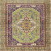 Square Traditional Sienna Brown Persian Rug, tr4233