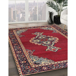 Traditional Dark Almond Brown Persian Rug in Family Room, tr4234