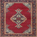 Round Machine Washable Traditional Dark Almond Brown Rug, wshtr4234