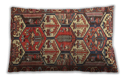 Traditional Classic Rectangular Tomato Red Lumbar Throw Pillow, 13 inch by 19 inch, lbtr4235