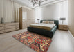 Machine Washable Traditional Tomato Red Rug in a Bedroom, wshtr4235