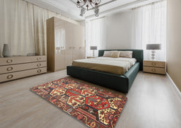 Traditional Red Persian Rug in a Bedroom, tr4235