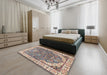 Traditional Tan Brown Animal Rug in a Bedroom, tr4236