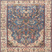 Square Traditional Tan Brown Animal Rug, tr4236