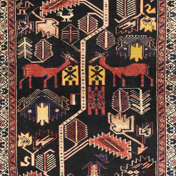 Traditional Orange Salmon Pink Animal Rug, tr4238