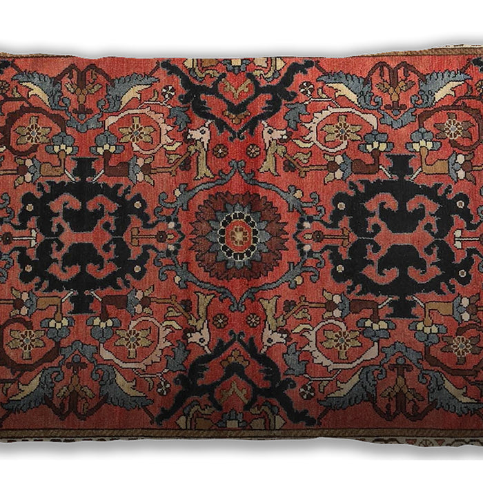 Traditional Classic Rectangular Saffron Red Lumbar Throw Pillow, 13 inch by 19 inch, lbtr4239