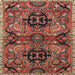 Square Traditional Saffron Red Persian Rug, tr4239