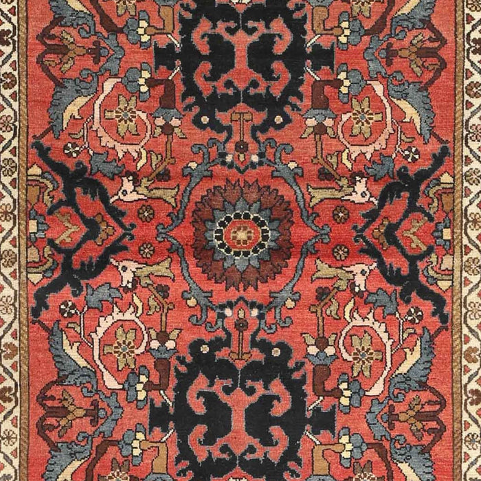 Machine Washable Traditional Saffron Red Rug, wshtr4239