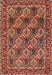 Machine Washable Traditional Tomato Red Rug, wshtr423