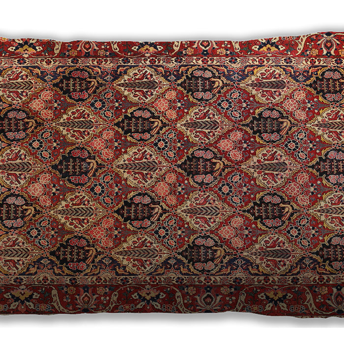 Traditional Classic Rectangular Tomato Red Lumbar Throw Pillow, 13 inch by 19 inch, lbtr423