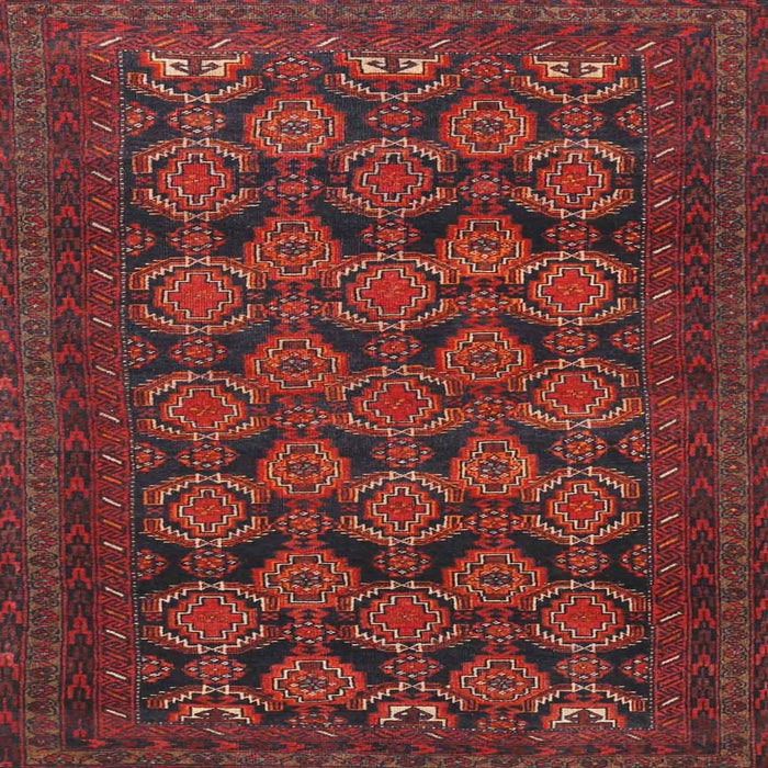 Round Machine Washable Traditional Chestnut Brown Rug, wshtr4240