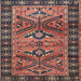 Round Machine Washable Traditional Orange Salmon Pink Rug, wshtr4241