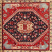 Square Traditional Sunrise Orange Persian Rug, tr4242