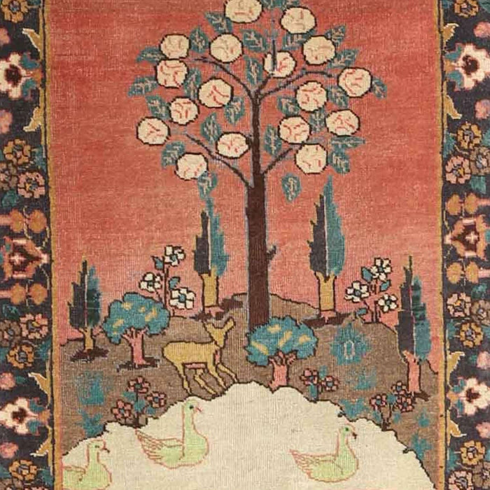 Traditional Brown Red Animal Rug, tr4243