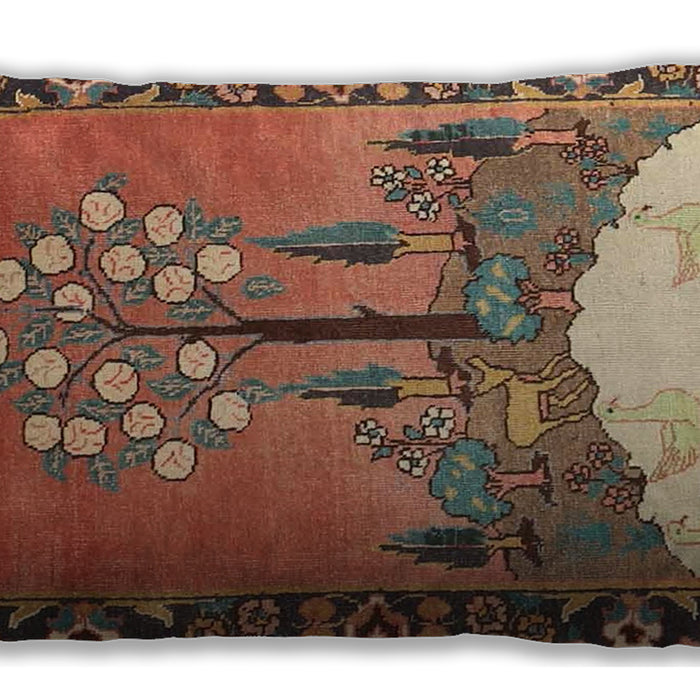 Traditional Classic Rectangular Brown Red Lumbar Throw Pillow, 13 inch by 19 inch, lbtr4243