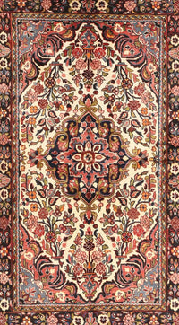 Machine Washable Traditional Saffron Red Rug, wshtr4245