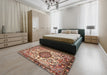 Traditional Saffron Red Persian Rug in a Bedroom, tr4245