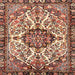 Square Traditional Saffron Red Persian Rug, tr4245