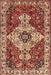 Machine Washable Traditional Saffron Red Rug, wshtr4246