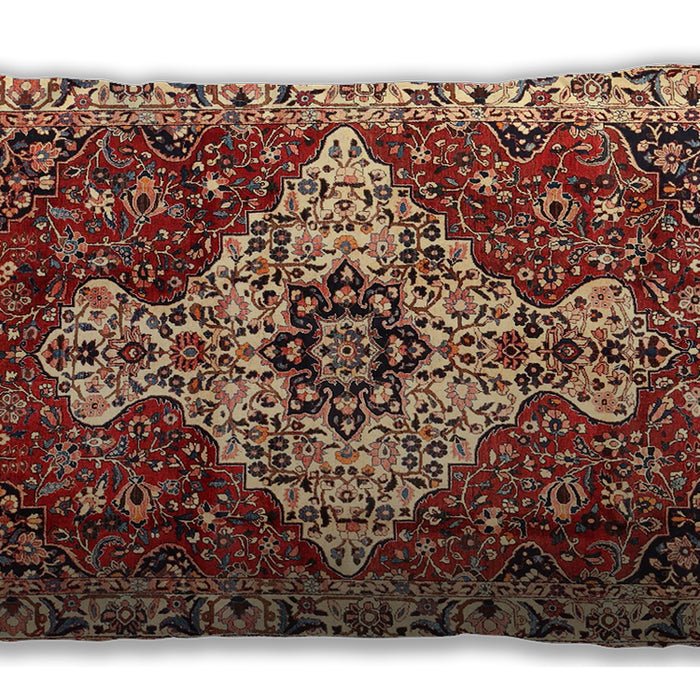 Traditional Classic Rectangular Saffron Red Lumbar Throw Pillow, 13 inch by 19 inch, lbtr4246