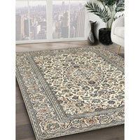 Traditional Carbon Gray Medallion Rug, tr424