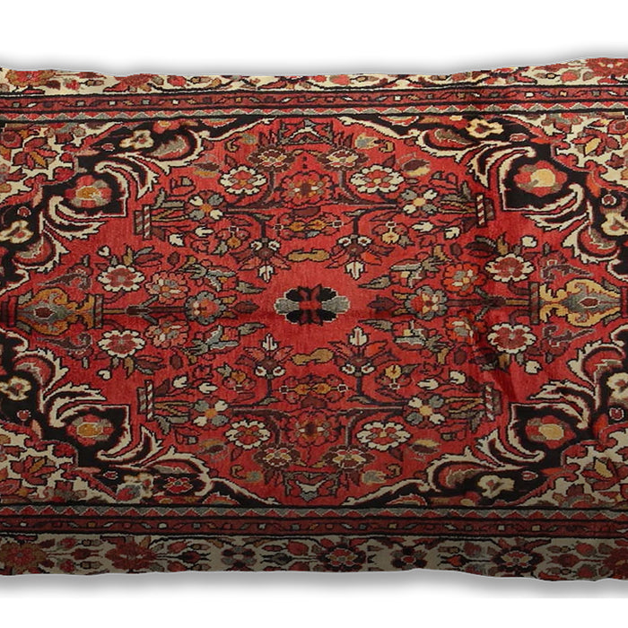 Traditional Classic Rectangular Tomato Red Lumbar Throw Pillow, 13 inch by 19 inch, lbtr4251