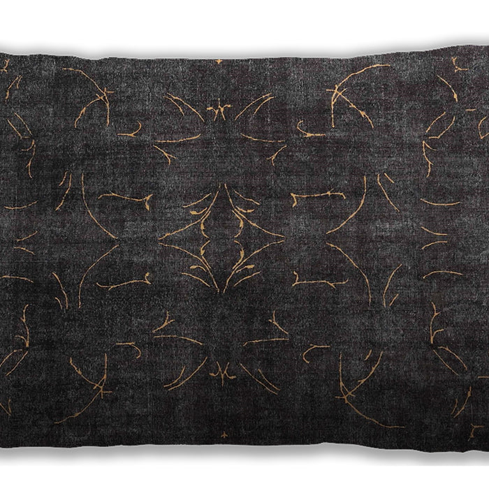 Traditional Classic Rectangular Carbon Gray Lumbar Throw Pillow, 13 inch by 19 inch, lbtr4252