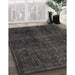 Machine Washable Traditional Carbon Gray Rug in a Family Room, wshtr4252