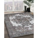 Machine Washable Traditional Dark Gray Rug in a Family Room, wshtr4255