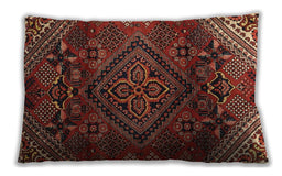 Traditional Classic Rectangular Crimson Red Lumbar Throw Pillow, 13 inch by 19 inch, lbtr4256