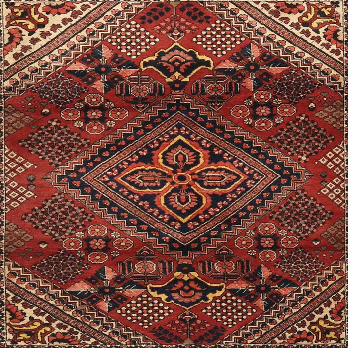 Square Traditional Crimson Red Persian Rug, tr4256