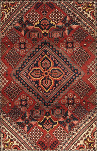 Machine Washable Traditional Crimson Red Rug, wshtr4256