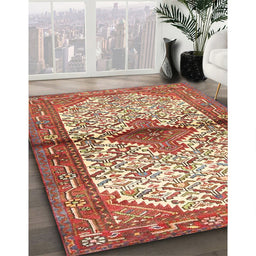 Traditional Red Persian Rug in Family Room, tr4257