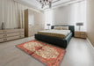 Machine Washable Traditional Red Rug in a Bedroom, wshtr4257