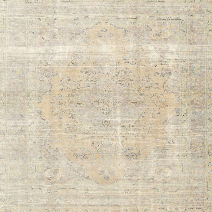 Square Traditional Vanilla Gold Persian Rug, tr4259