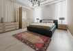 Traditional Orange Salmon Pink Persian Rug in a Bedroom, tr425