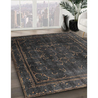 Traditional Charcoal Black Persian Rug, tr4262